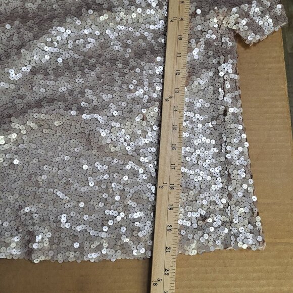 SOCIALITE Women's Small Sequin V Neck Top Blouse Champagne Gold - Picture 6 of 8